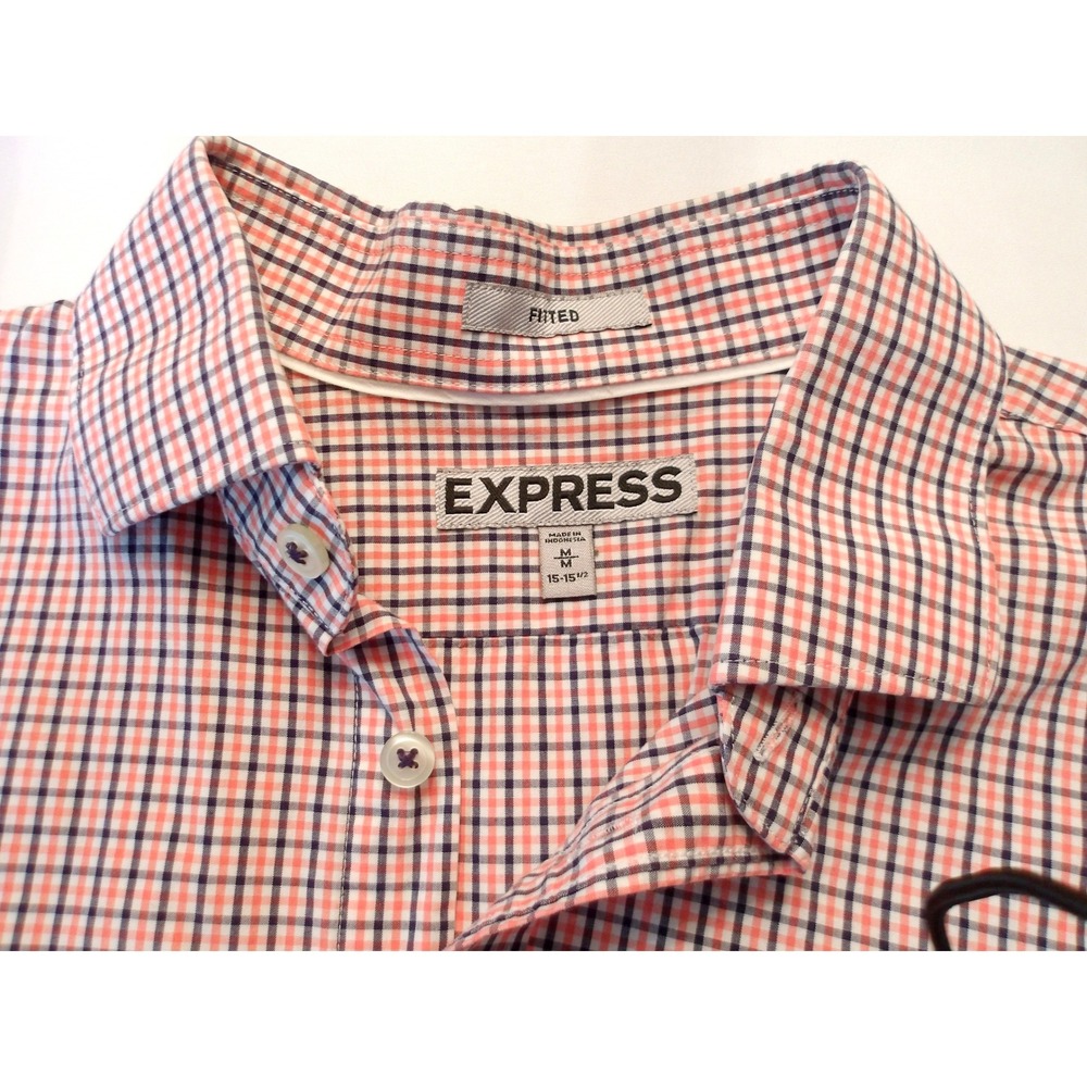 Express Plaid Dress Shirt Slim Fit Long Sleeve Button Down Mens Size M /#5304‎ - Picture 5 of 5